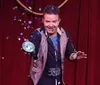 The image is an advertisement for Bransons Best Dinner Show featuring The Magic of Taylor Reed known for a 3-course dinner and a performance seen on Americas Got Talent