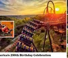 The image showcases a summer celebration at a theme park with a water ride thrill rides live shows pottery activities and fireworks scheduled from June 6 to August 2 2026