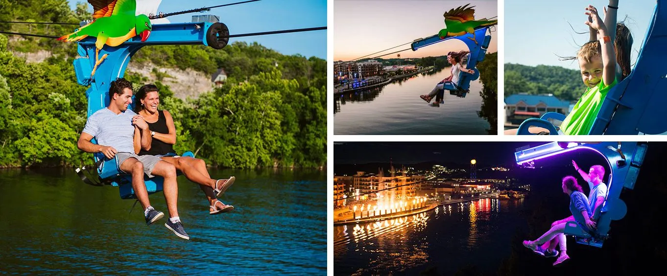 Parakeet Pete’s Waterfront Zipline at Branson Landing