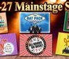 This image showcases promotional graphics for the 2026-27 Mainstage Series featuring six different theater productions