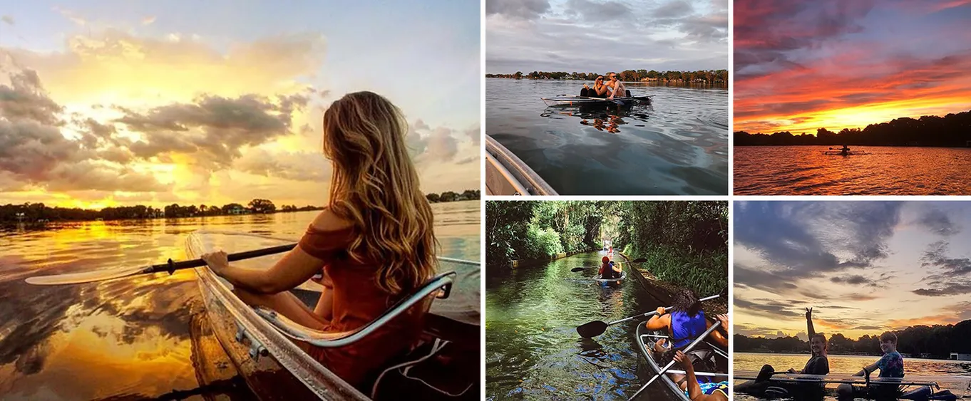 Clear Kayak Sunset Tour Through The Winter Park Chain of Lakes