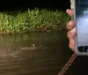 An airboat glides through a waterway at sunset carrying passengers who are likely enjoying a scenic tour