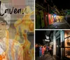 The image is a creative composition featuring the name Marie Laveau overlaid with a blended visual of flames and the figure of a woman wearing a headscarf set against a background that suggests a historic building facade