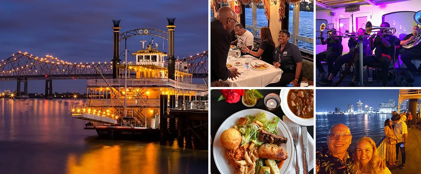 2 Hour Mississippi River Dinner Jazz Cruise on the Paddlewheeler Creole Queen
