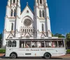 Savannah Experience Sightseeing Bus Tour of the Historic and Victorian Districts Outside a Church