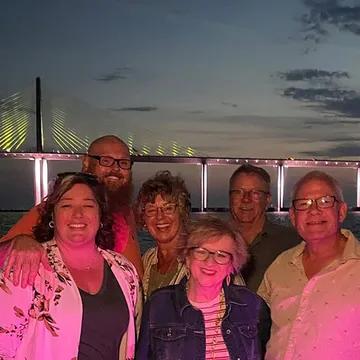 Island Sunset and Skyway Light Show in St. Petersburg Photo