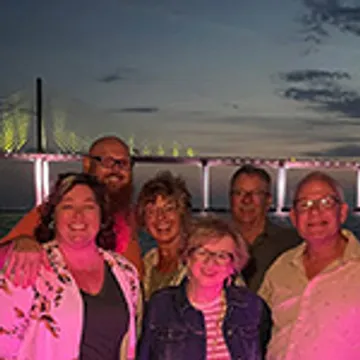 Island Sunset and Skyway Light Show in St. Petersburg Photo