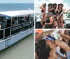 A group of people are enjoying a sunny day on a Coastal Cruises tour boat