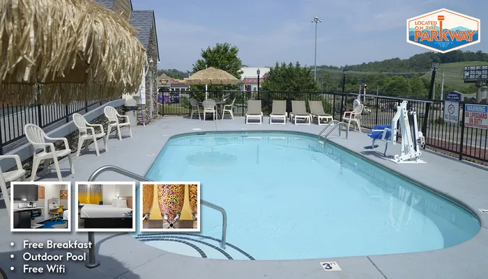 Outdoor Pool at Microtel Inn  Suites by Wyndham Pigeon Forge
