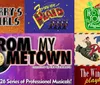 The image is a promotional poster for the Winter Park Playhouses 2025-26 series of professional musicals featuring titles like Jerrys Girls and Forever Plaid