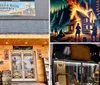 The image showcases a collage of the Hatfield McCoy Experience museum featuring historical displays artifacts and promotional materials highlighting the infamous family feud