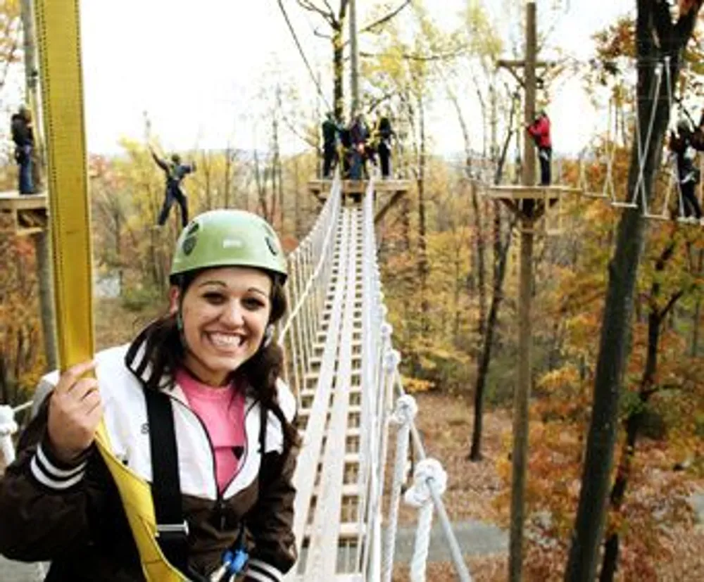 Lancaster Zipline at Refreshing Mountain Camp rope ladder