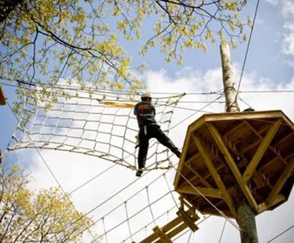 Lancaster Zipline at Refreshing Mountain Camp rope obstacles