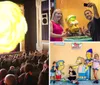 The image shows stylized versions of The Simpsons characters with the text The Simpsons in 4D