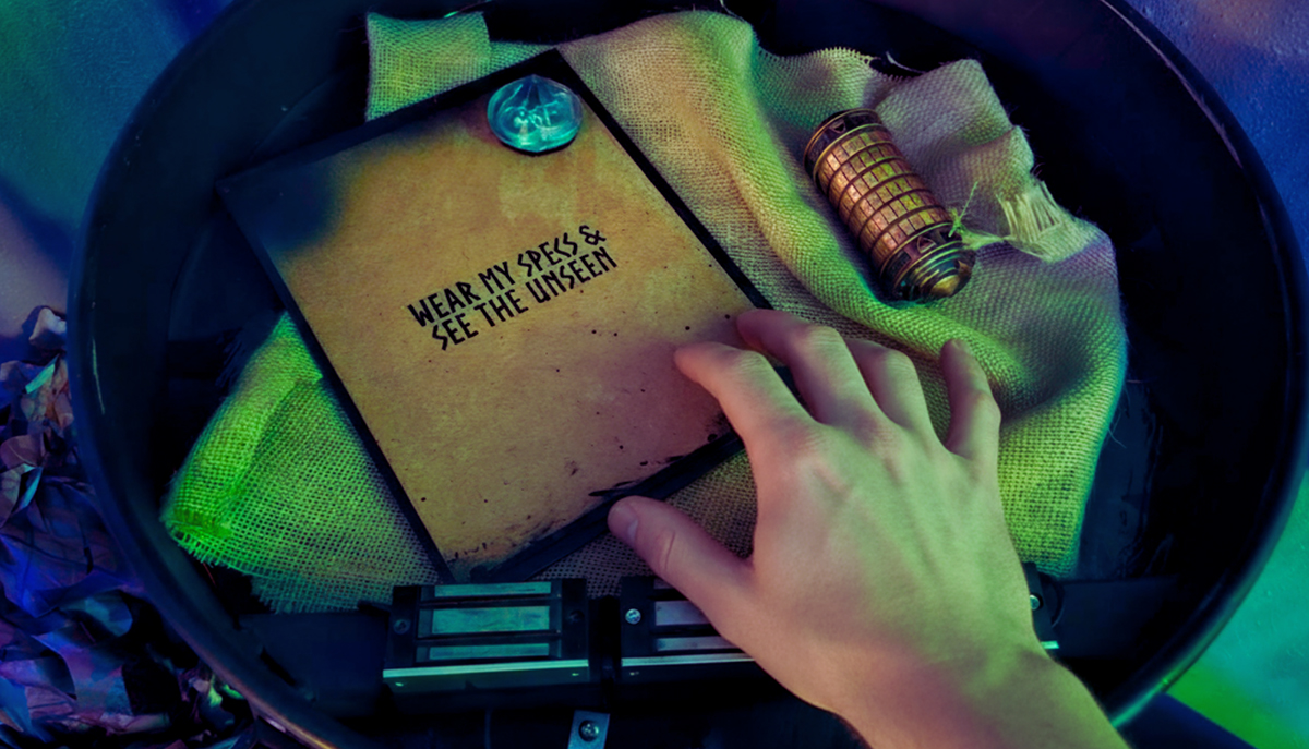 A hand reaches towards a document with the words 