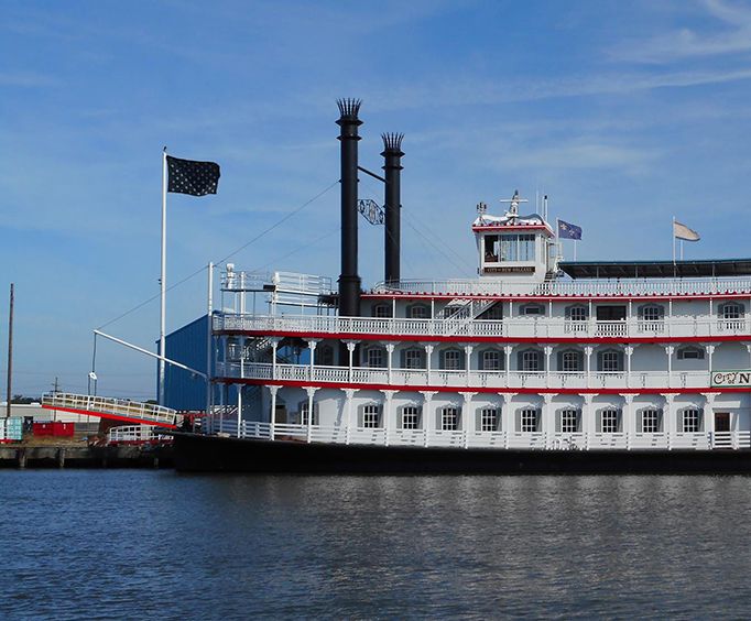 Riverboat with Riverboat City of New Orleans