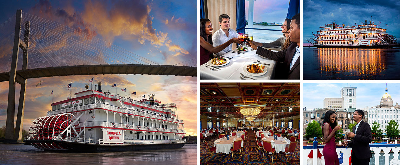 Savannah Riverboat Sightseeing, Lunch & Dinner Cruises Collage