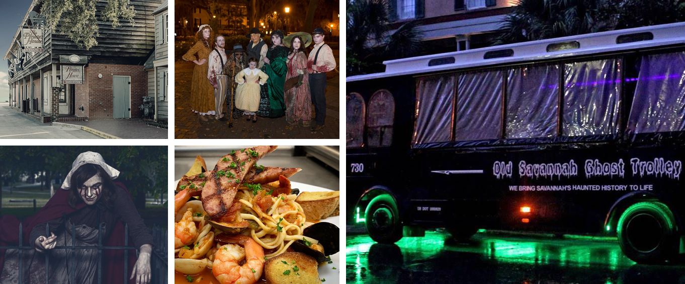 Ghost Trolley Tour with Pirates House Tour & Dinner Collage