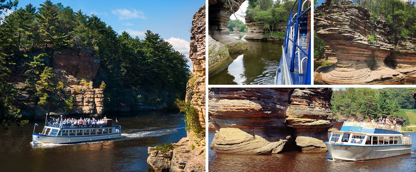 Lower Dells Boat Tour Collage