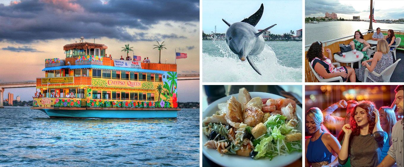Calypso Queen Sightseeing, Lunch, & Dinner Cruises Clearwater Collage