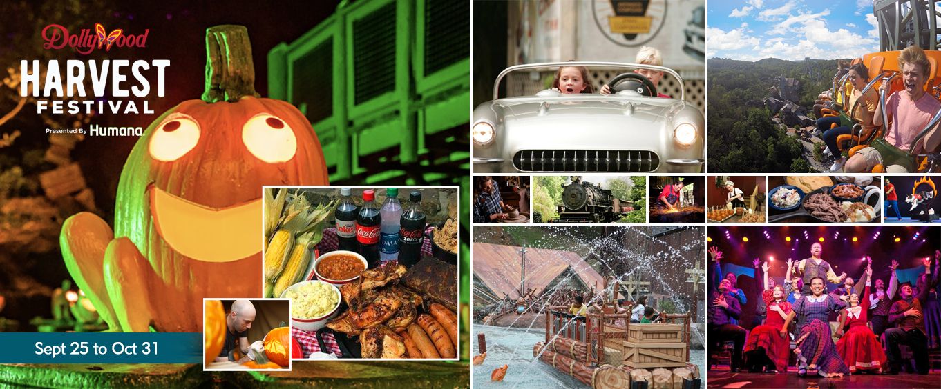 Harvest Festival at Dollywood Theme Park Tennessee Collage