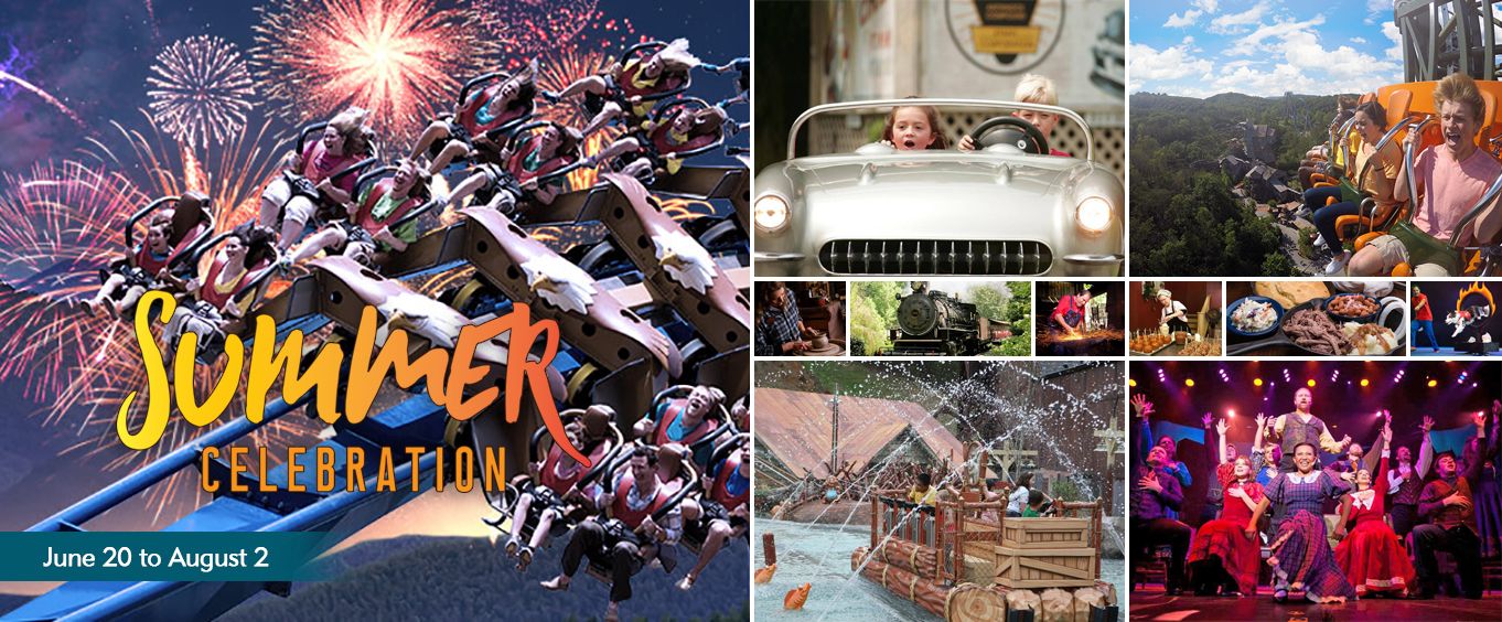 Summer Celebration at Dollywood Theme Park Tennessee Collage