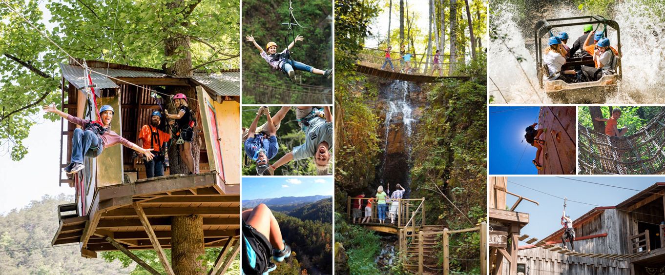 Foxfire Mountain Adventure Park Zipline Tours Collage