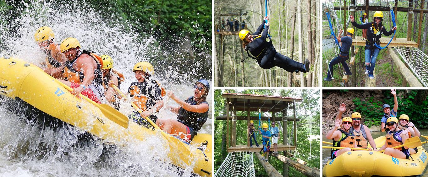 Pigeon Forge Smoky Mountain Whitewater Rafting Collage