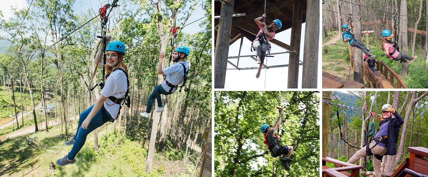Anakeesta Duel Ziplining Adventure Collage