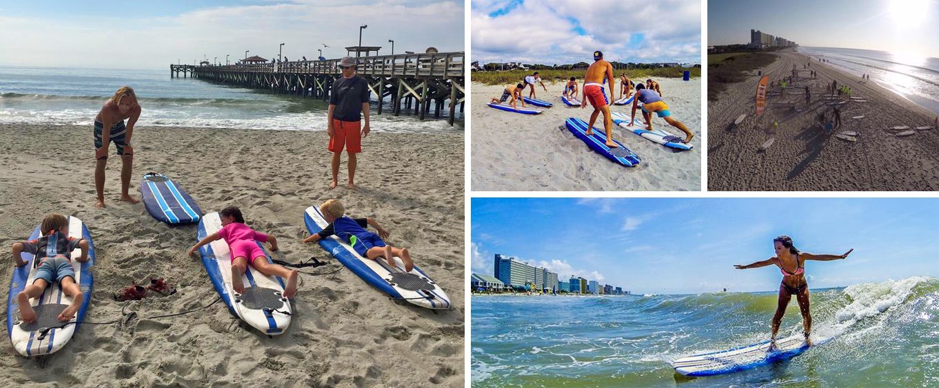 Myrtle Beach Surfing Lessons Collage