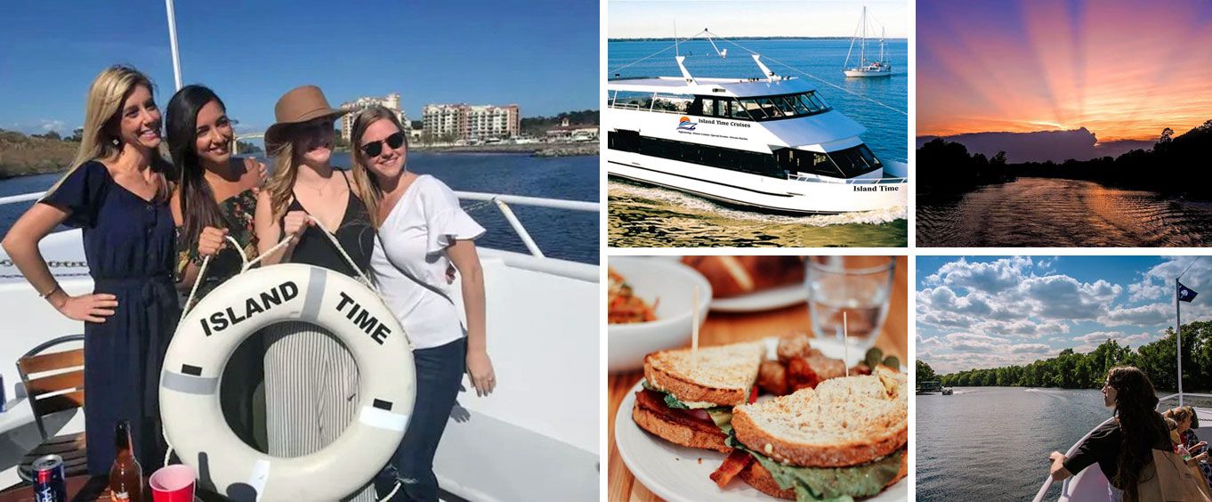 Island Time Myrtle Beach Sightseeing, Sunset & Dinner Cruises Collage