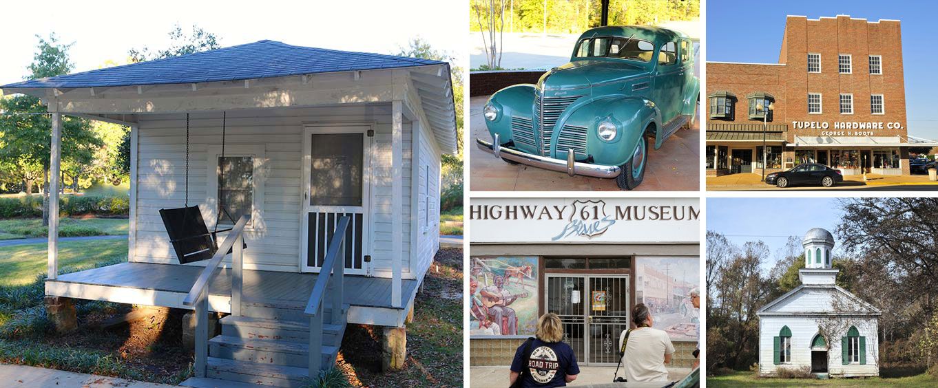The Tupelo Mississippi Birthplace of Elvis Presley Day Trip Collage